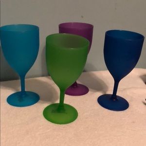 Four outdoor wine glasses